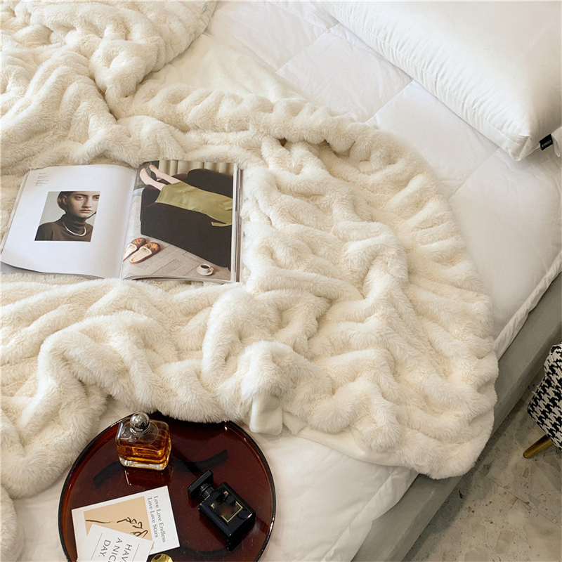 Faux Rabbit Fur Winter Blanket