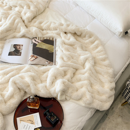 Faux Rabbit Fur Winter Blanket