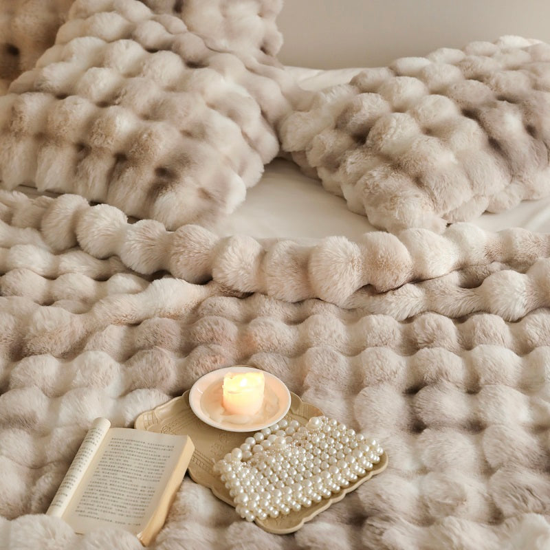 Tuscan Imitation Fur Blooming Blanket
