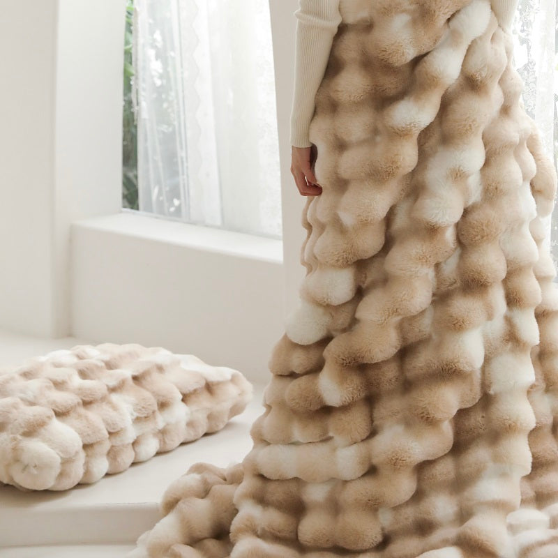 Tuscan Imitation Fur Blooming Blanket