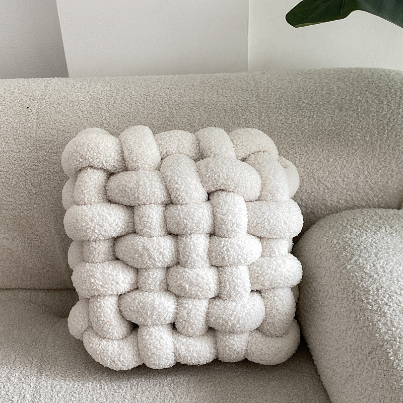 Nordic Square Lamb Fleece Seat Cushion