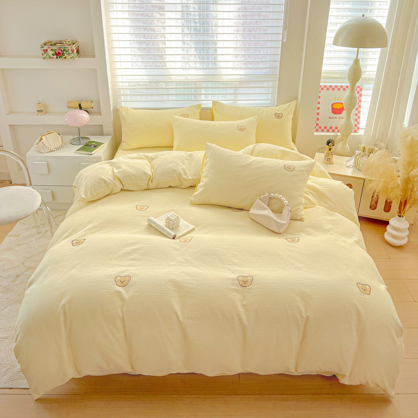 Teddy Waffle Bedding Set