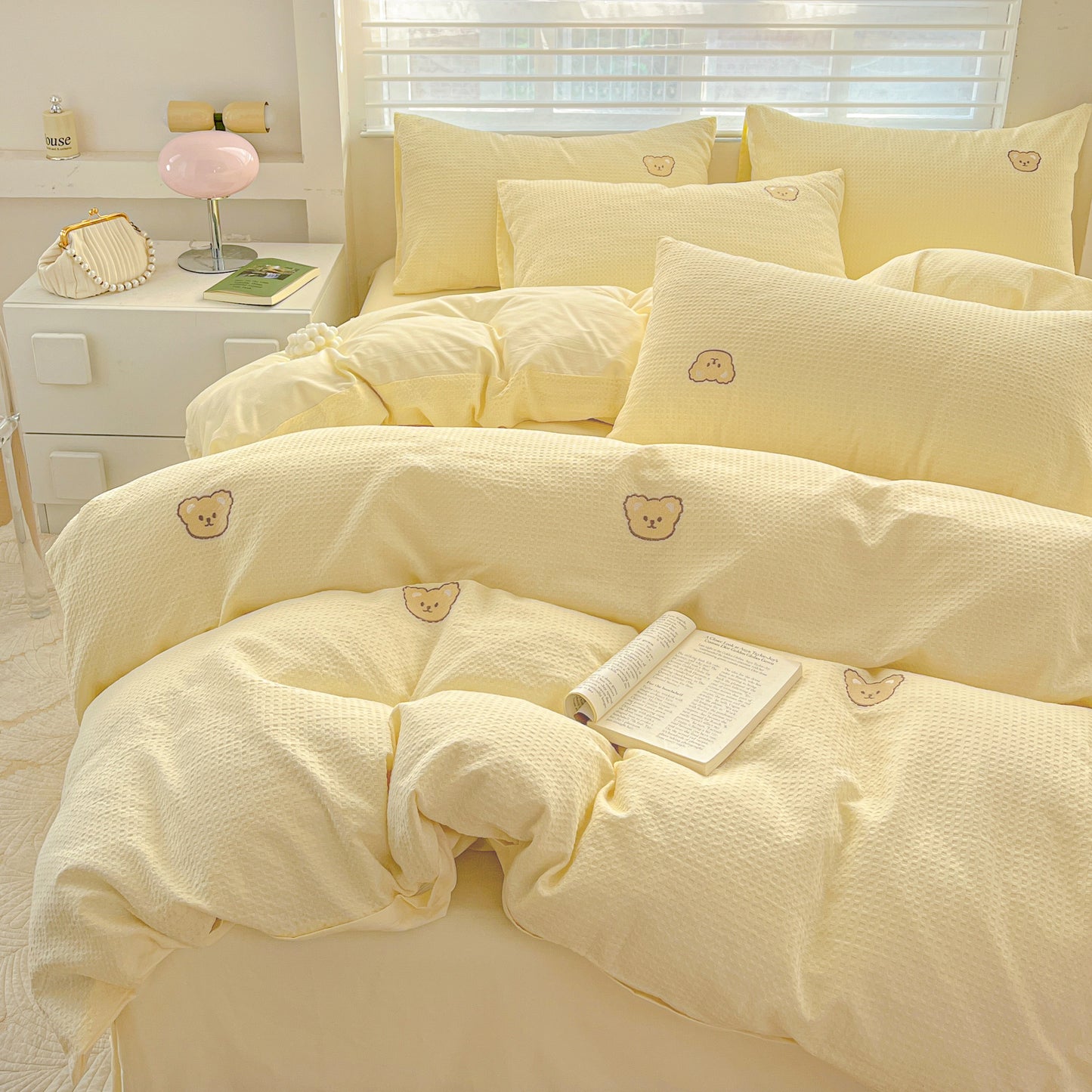 Teddy Waffle Bedding Set