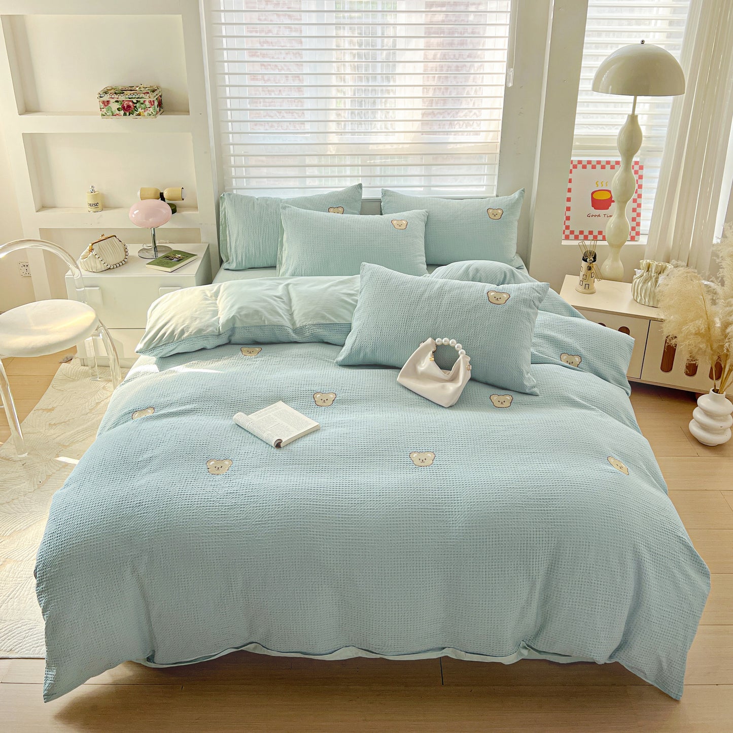 Teddy Waffle Bedding Set