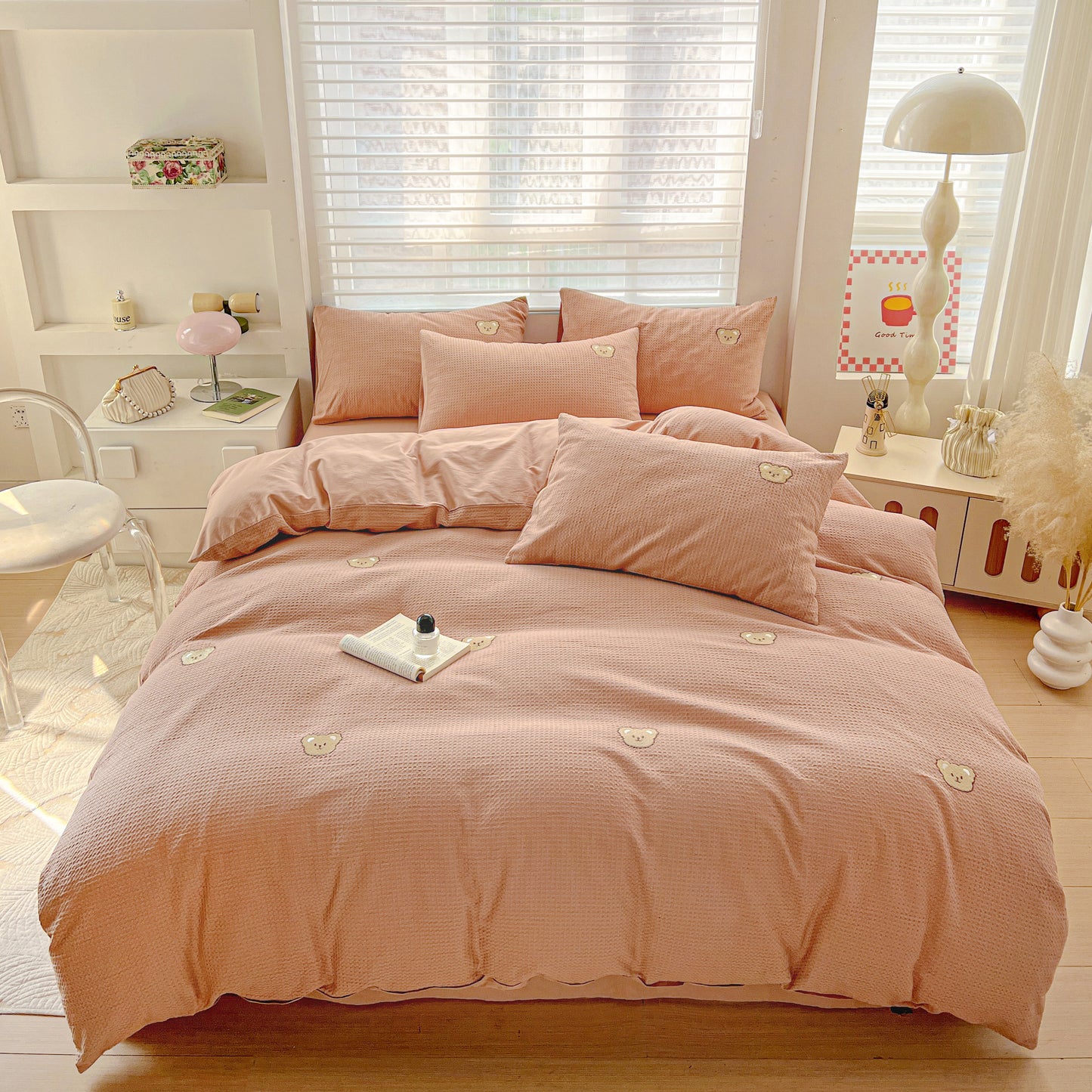 Teddy Waffle Bedding Set