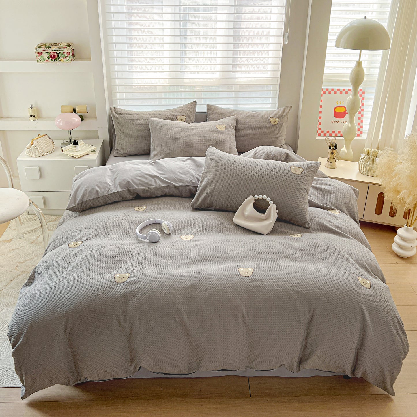 Teddy Waffle Bedding Set