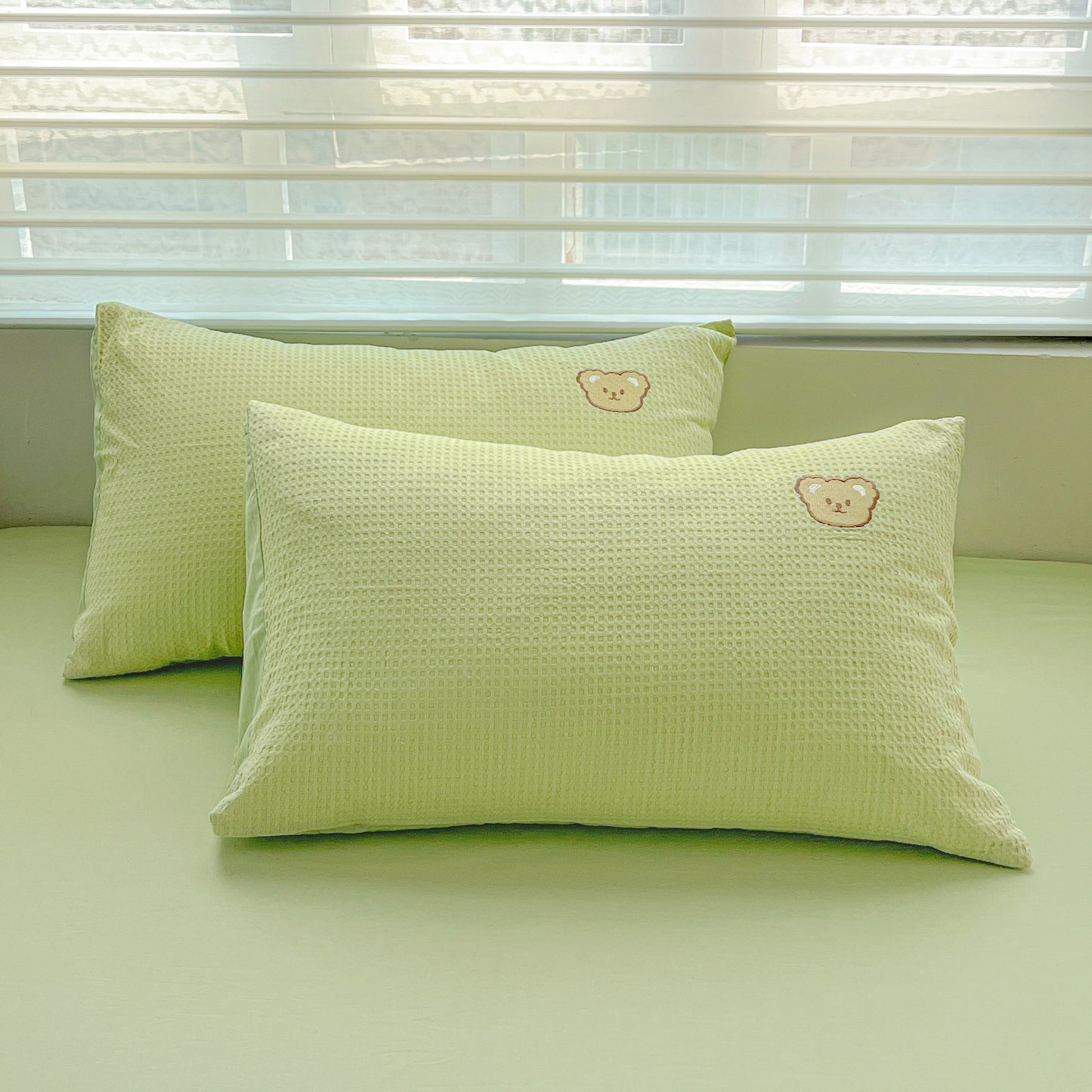 Teddy Waffle Bedding Set