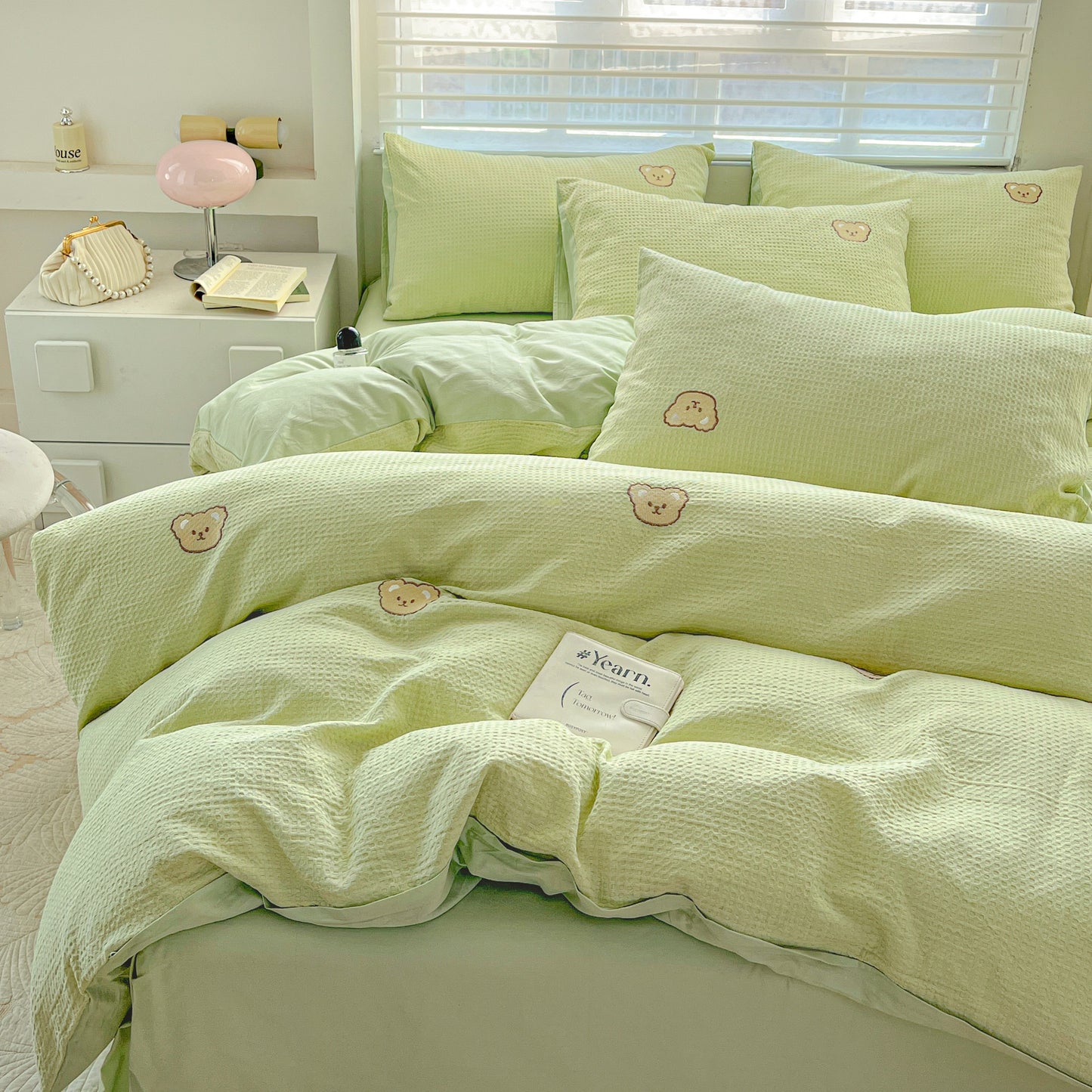 Teddy Waffle Bedding Set