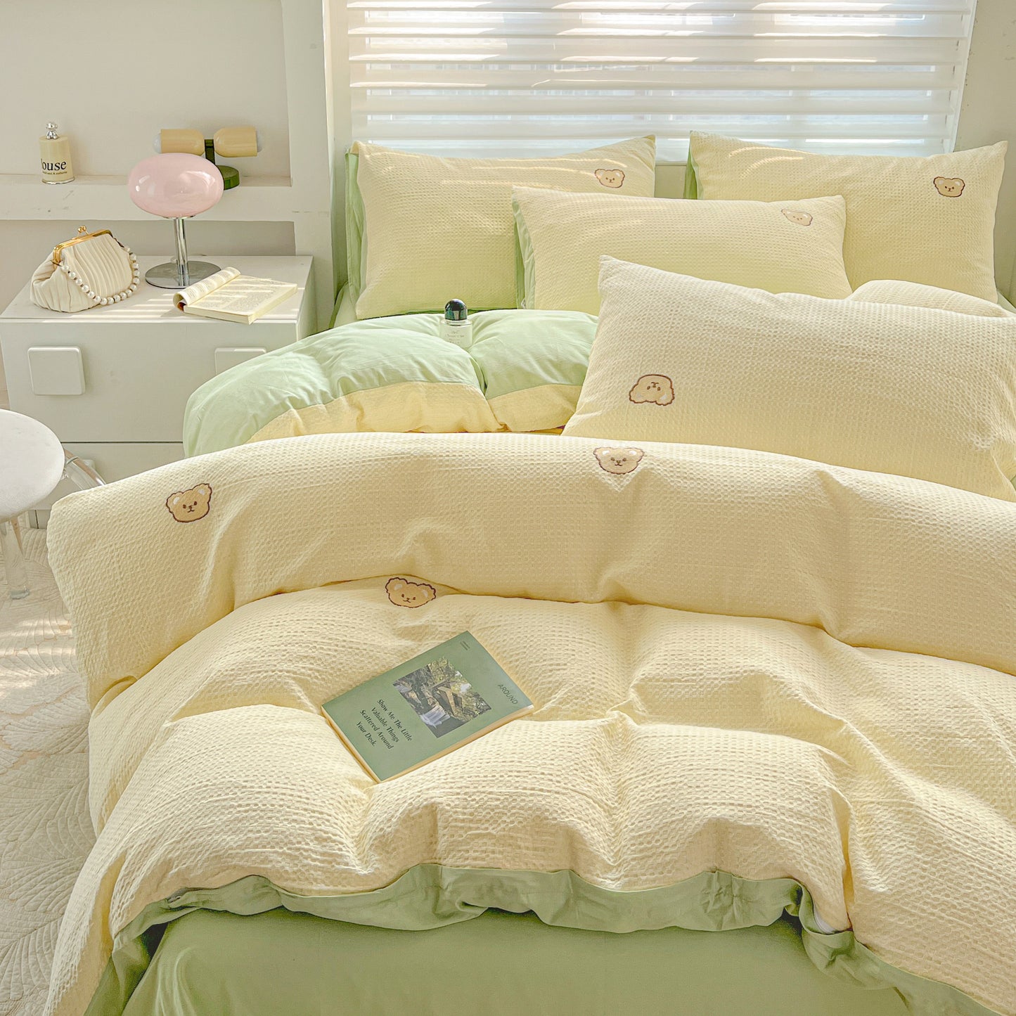 Teddy Waffle Bedding Set