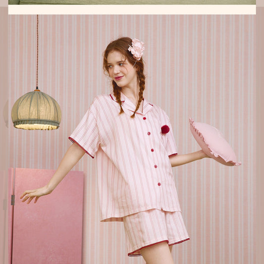Cherry Stripe Pajama Set