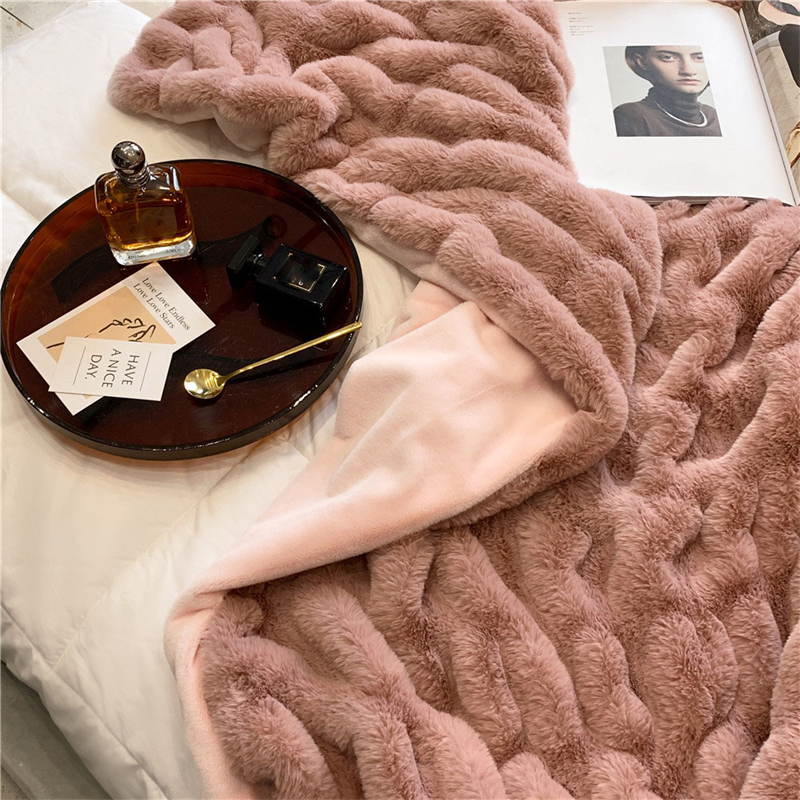 Faux Rabbit Fur Winter Blanket