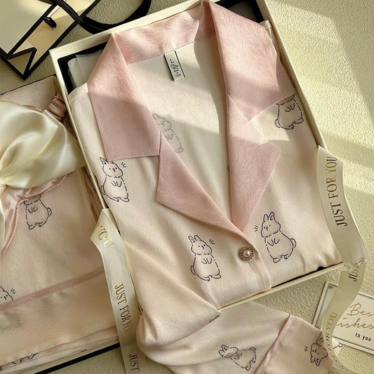 Ice Silk Cute Pajama Set