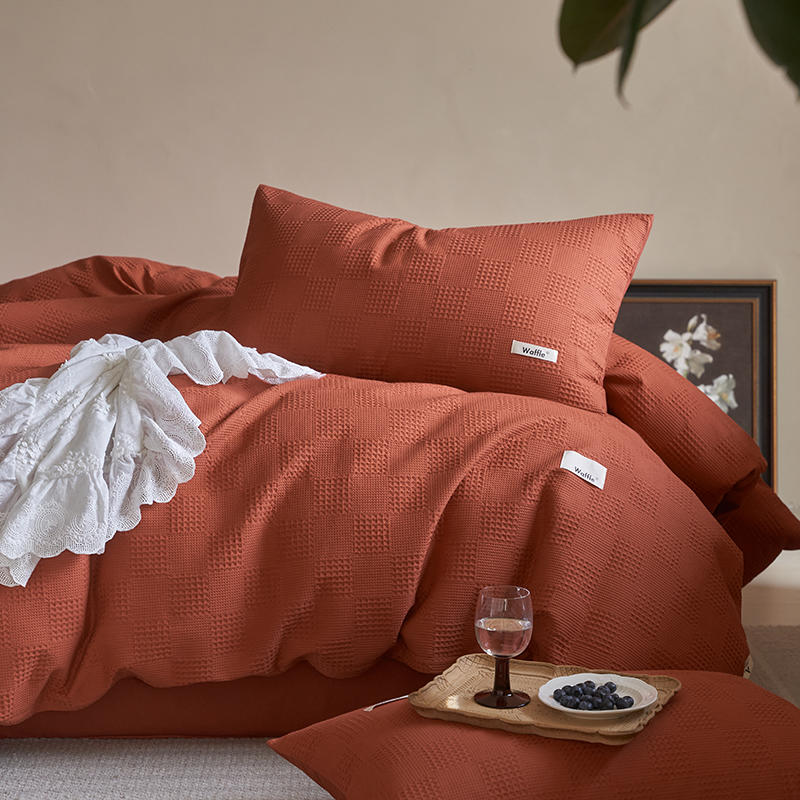 Simple Waffle Pure Cotton Bedding Set