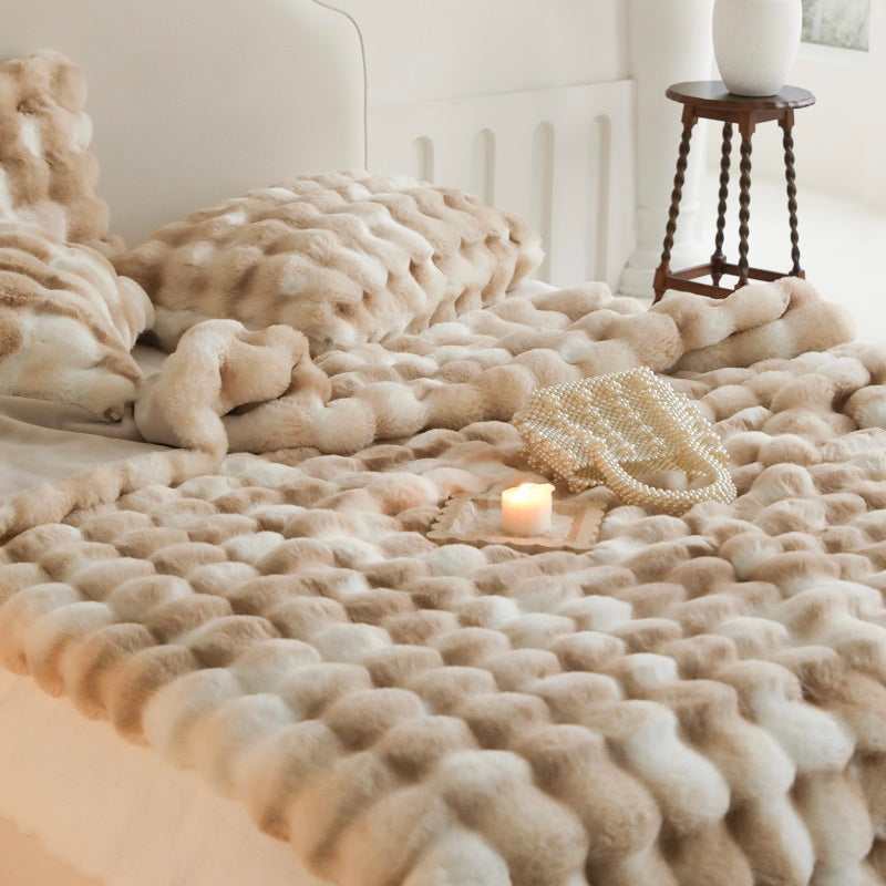 Tuscan Imitation Fur Blooming Blanket