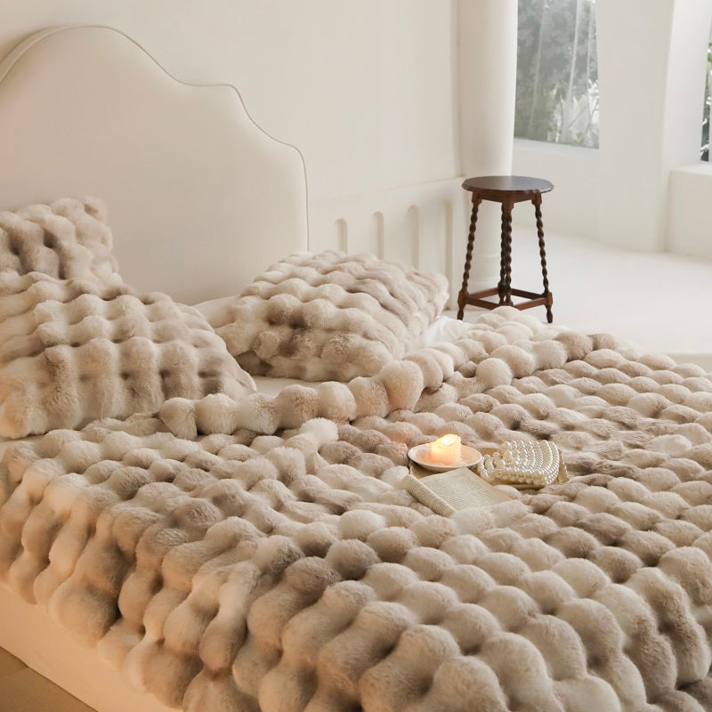 Tuscan Imitation Fur Blooming Blanket