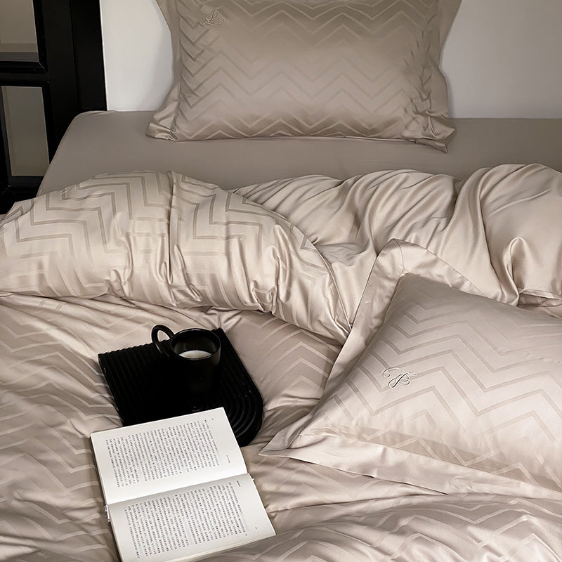 100S Luxury Jacquard Cotton Bedding Set