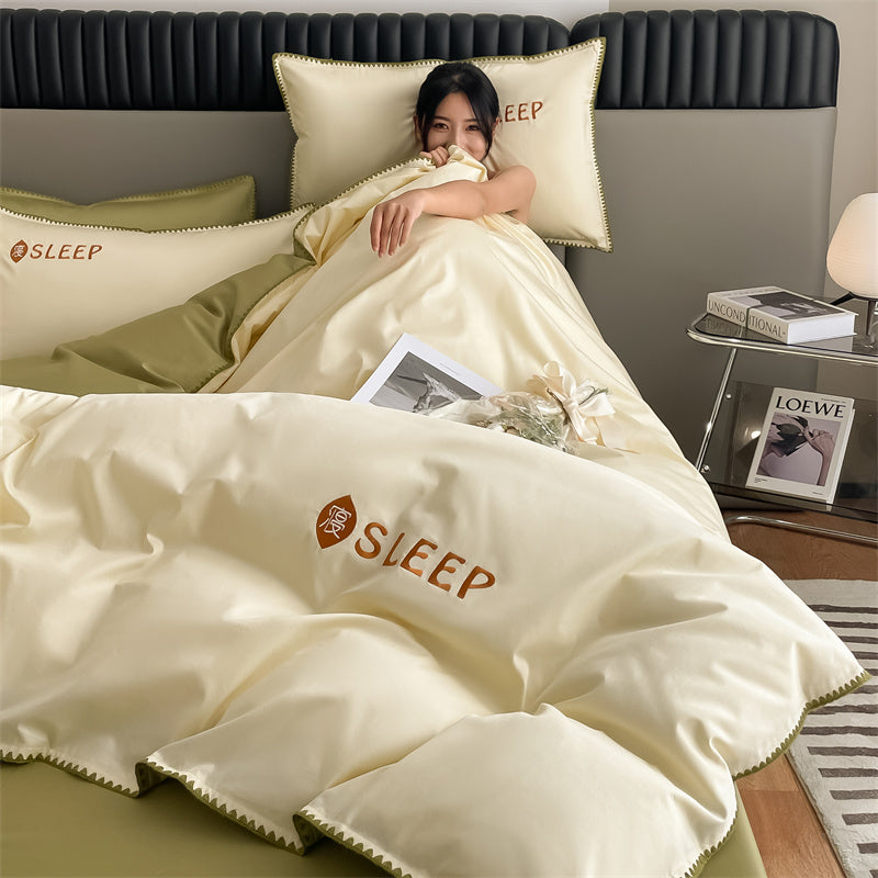 60S Silky Simple Fresh Bedding Set