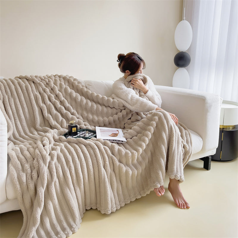 Striped Velvet Blanket