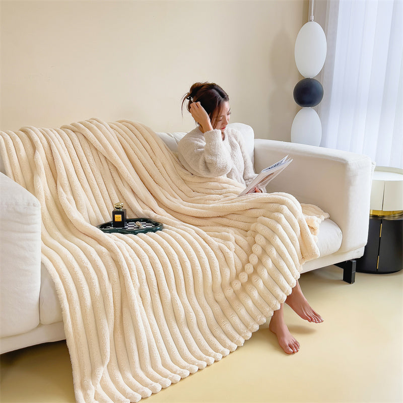 Striped Velvet Blanket