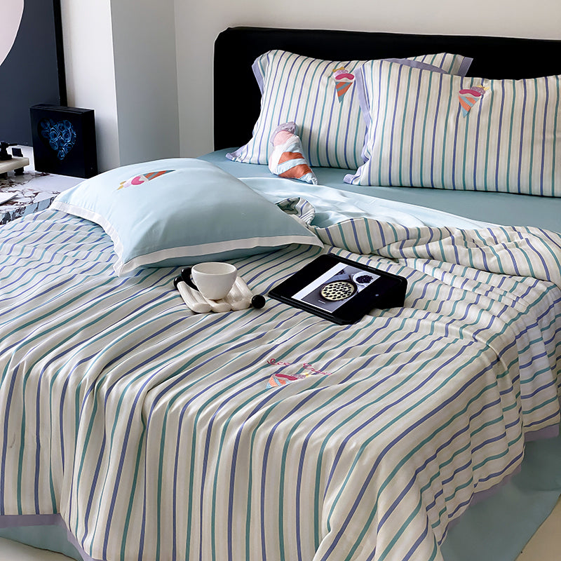 Serenity Stripe Tencel™ Quilt