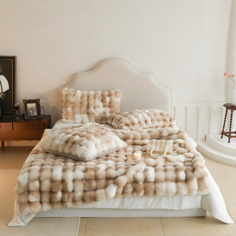 Tuscan Imitation Fur Blooming Blanket