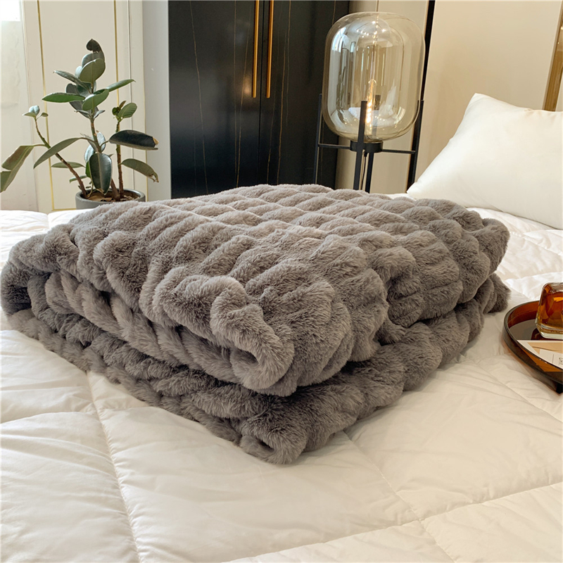 Faux Rabbit Fur Winter Blanket