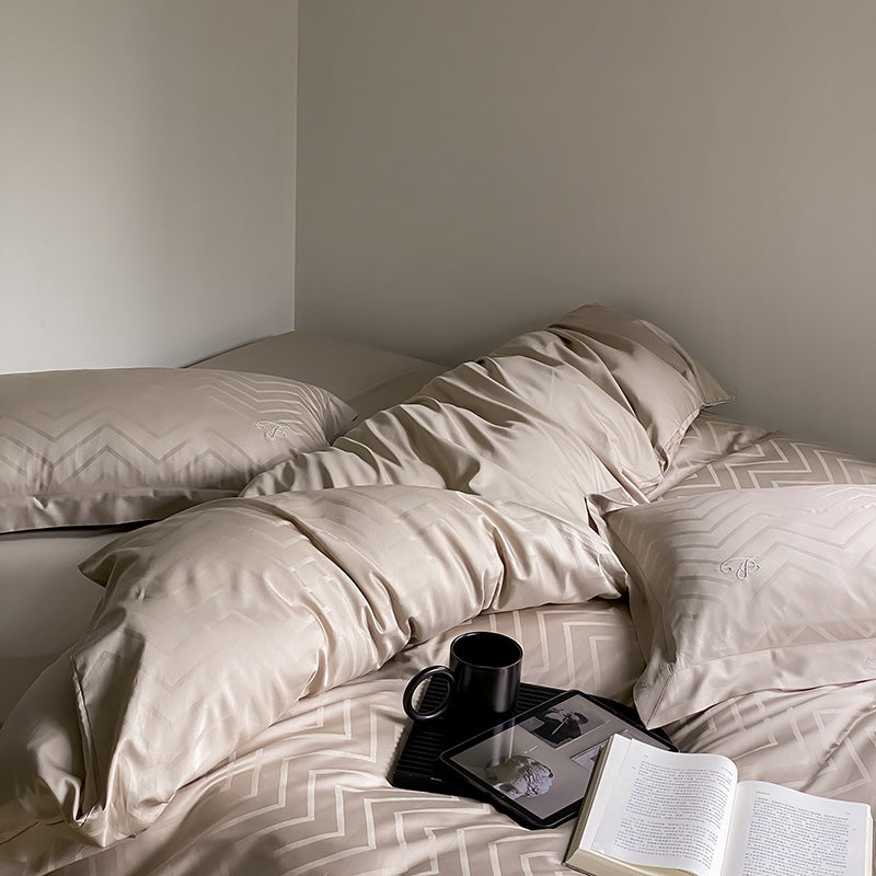 100S Luxury Jacquard Cotton Bedding Set