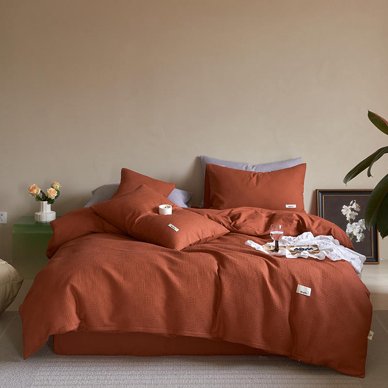 Simple Waffle Pure Cotton Bedding Set