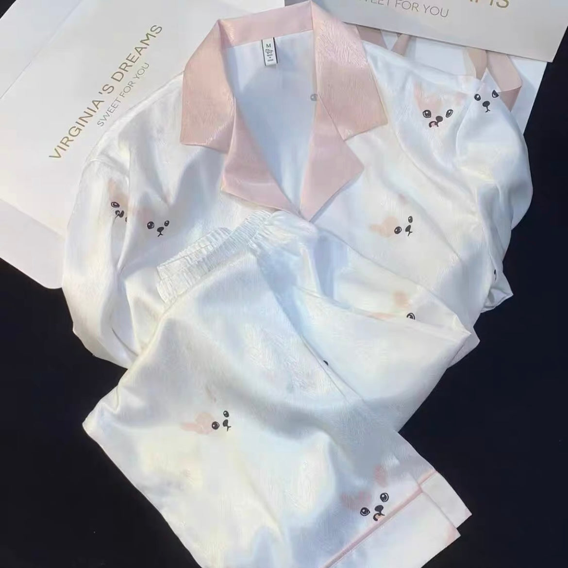 Ice Silk Cute Pajama Set