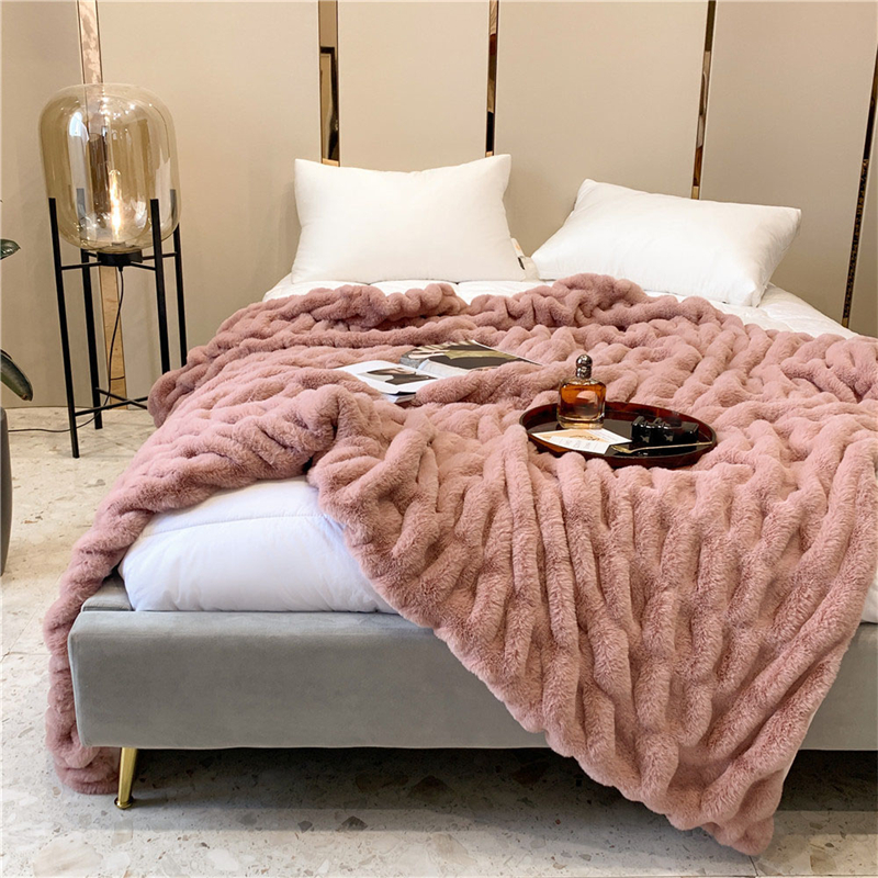 Faux Rabbit Fur Winter Blanket
