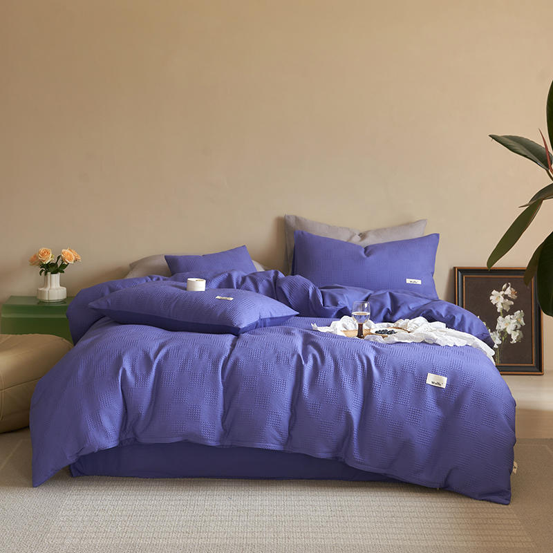 Simple Waffle Pure Cotton Bedding Set
