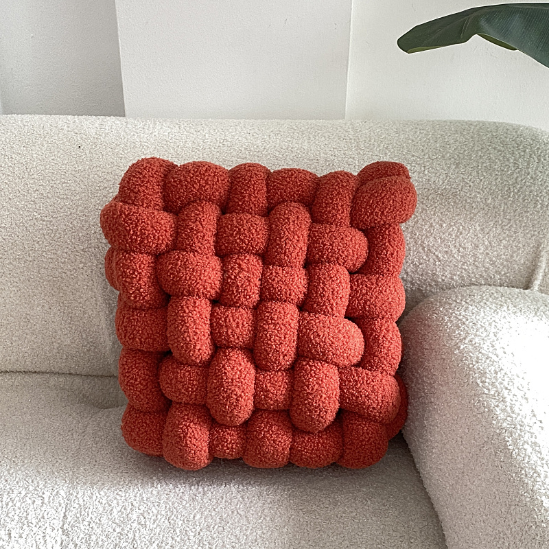 Nordic Square Lamb Fleece Seat Cushion