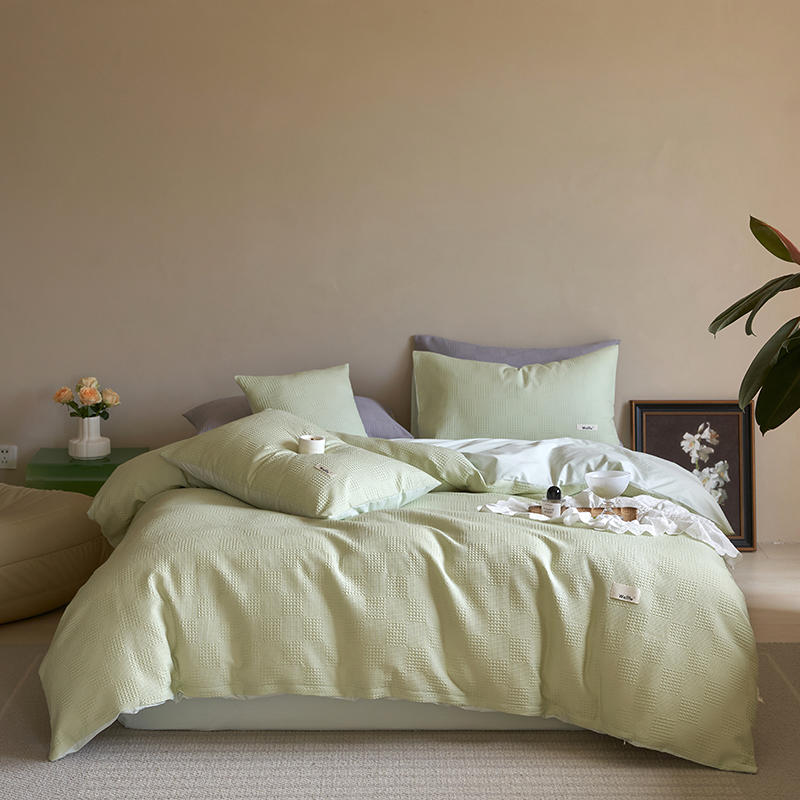 Simple Waffle Pure Cotton Bedding Set