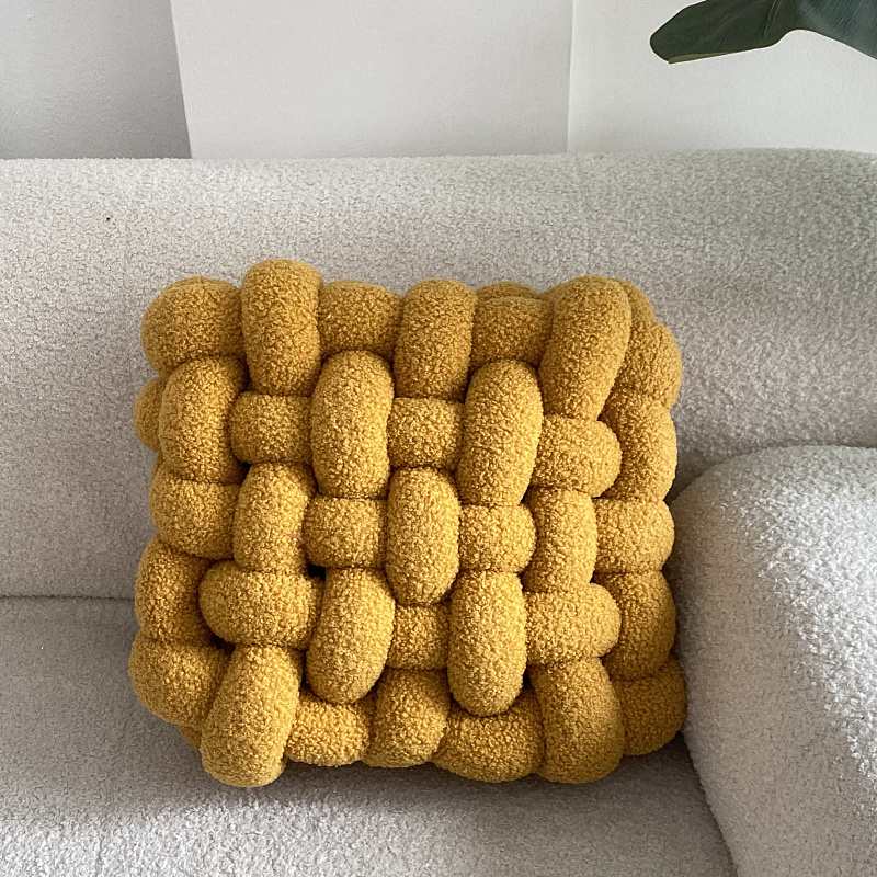 Nordic Square Lamb Fleece Seat Cushion