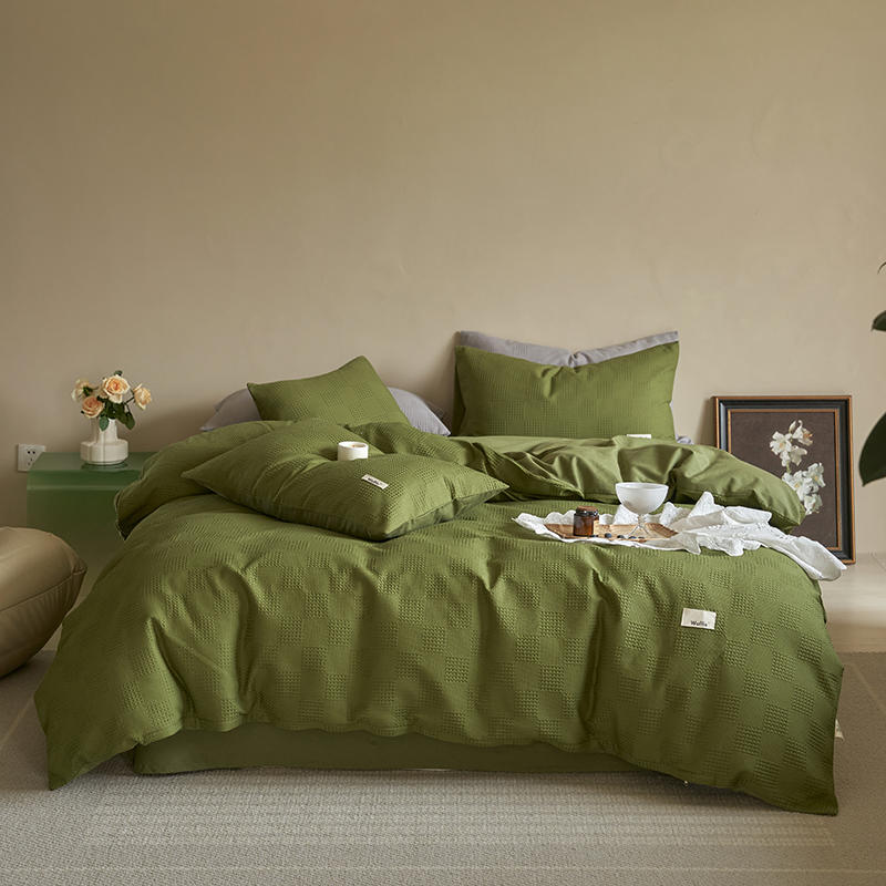 Simple Waffle Pure Cotton Bedding Set