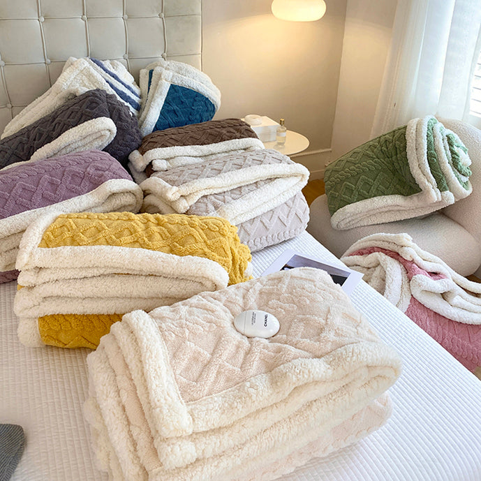 Warm Blanket Imitation Wool Thicken Flannel Blankets