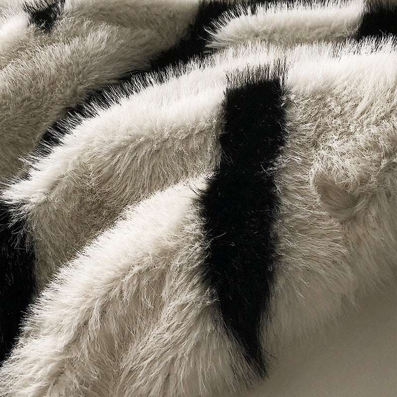 Zebra Faux Fur Blanket
