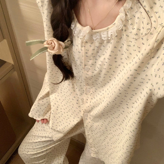 Blue Petal Pajama Set