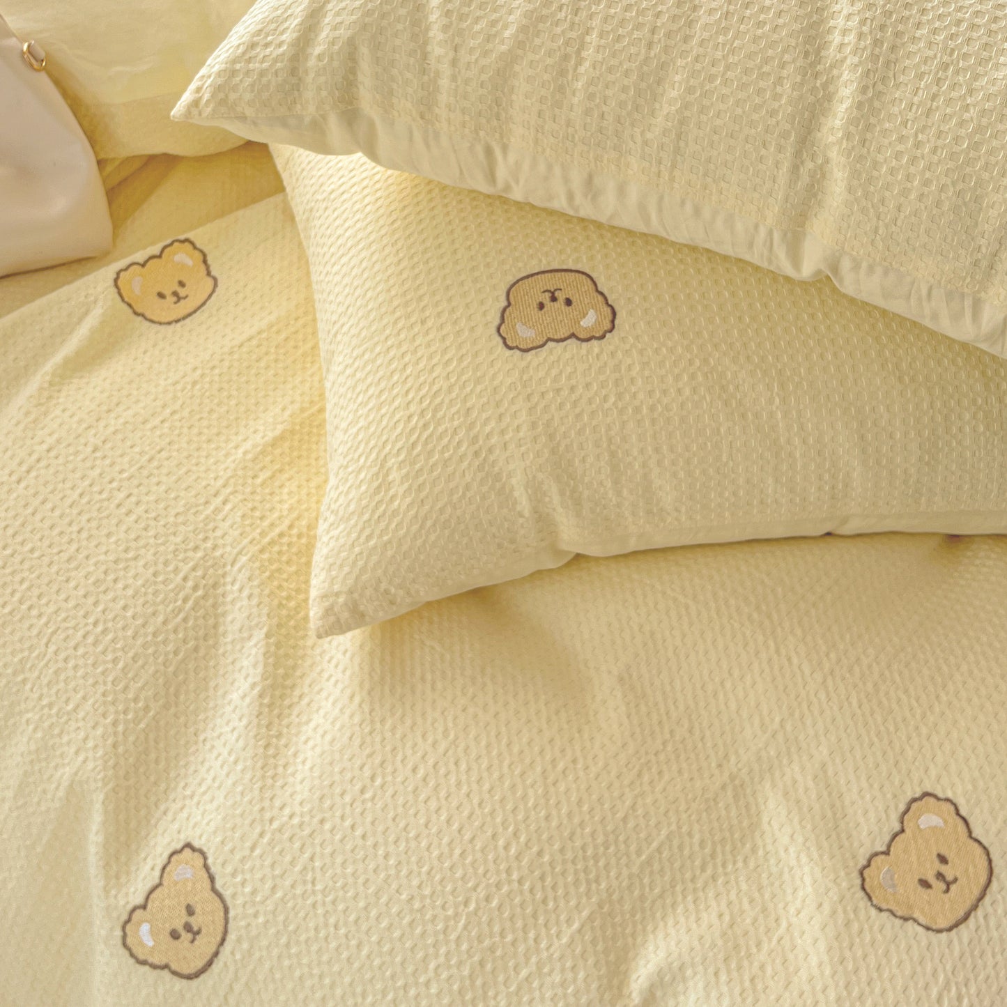 Teddy Waffle Bedding Set