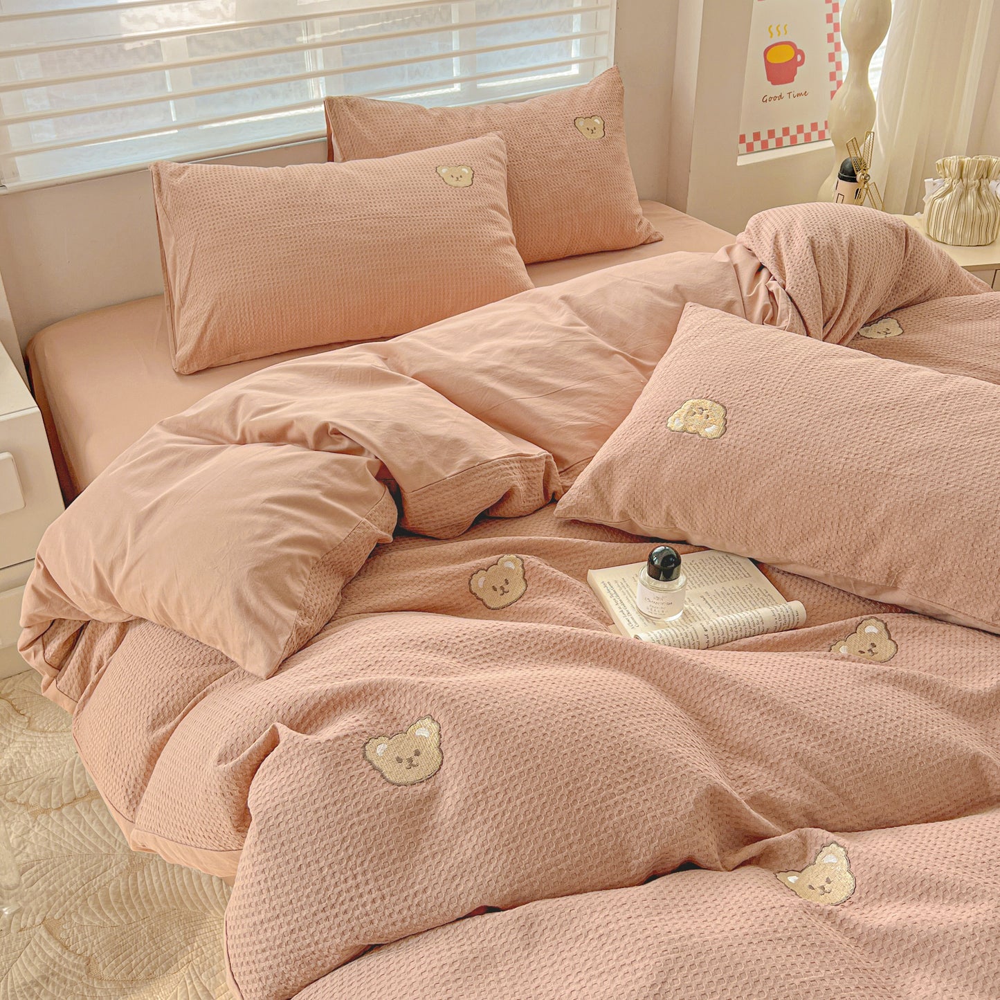 Teddy Waffle Bedding Set
