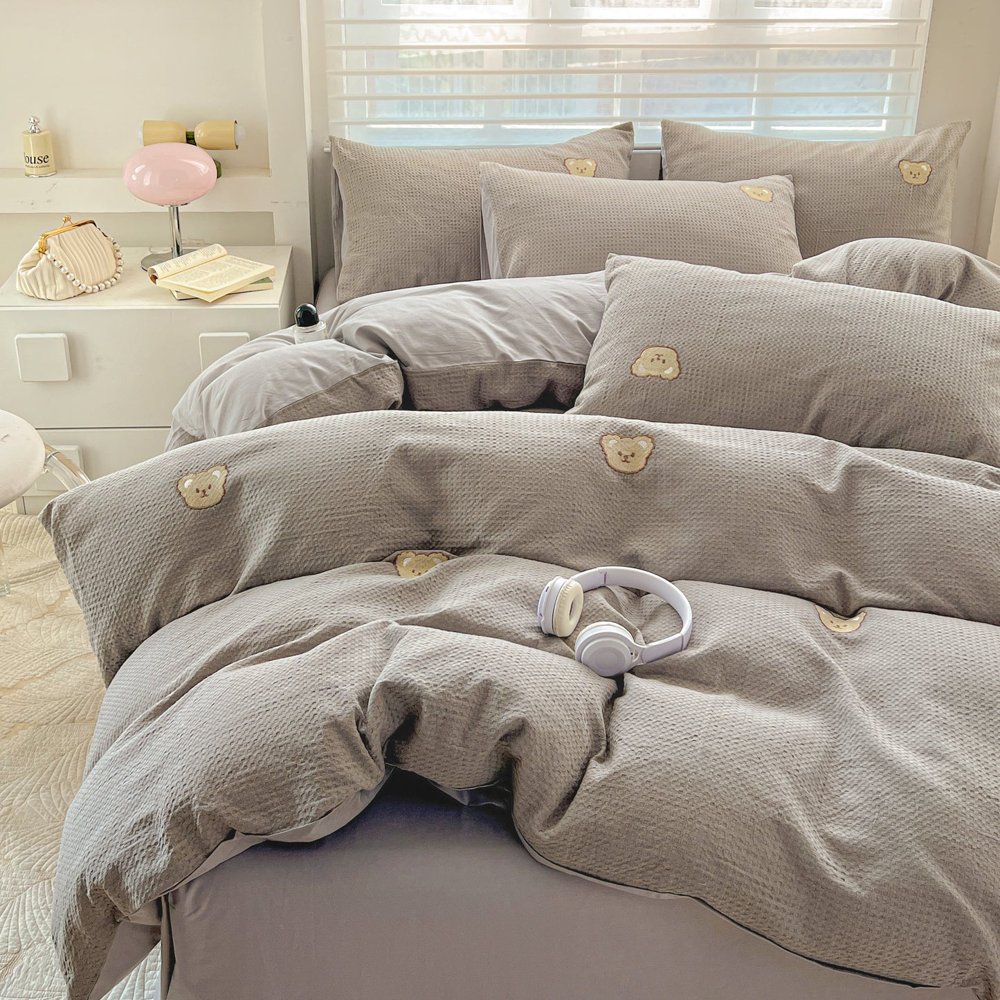 Teddy Waffle Bedding Set