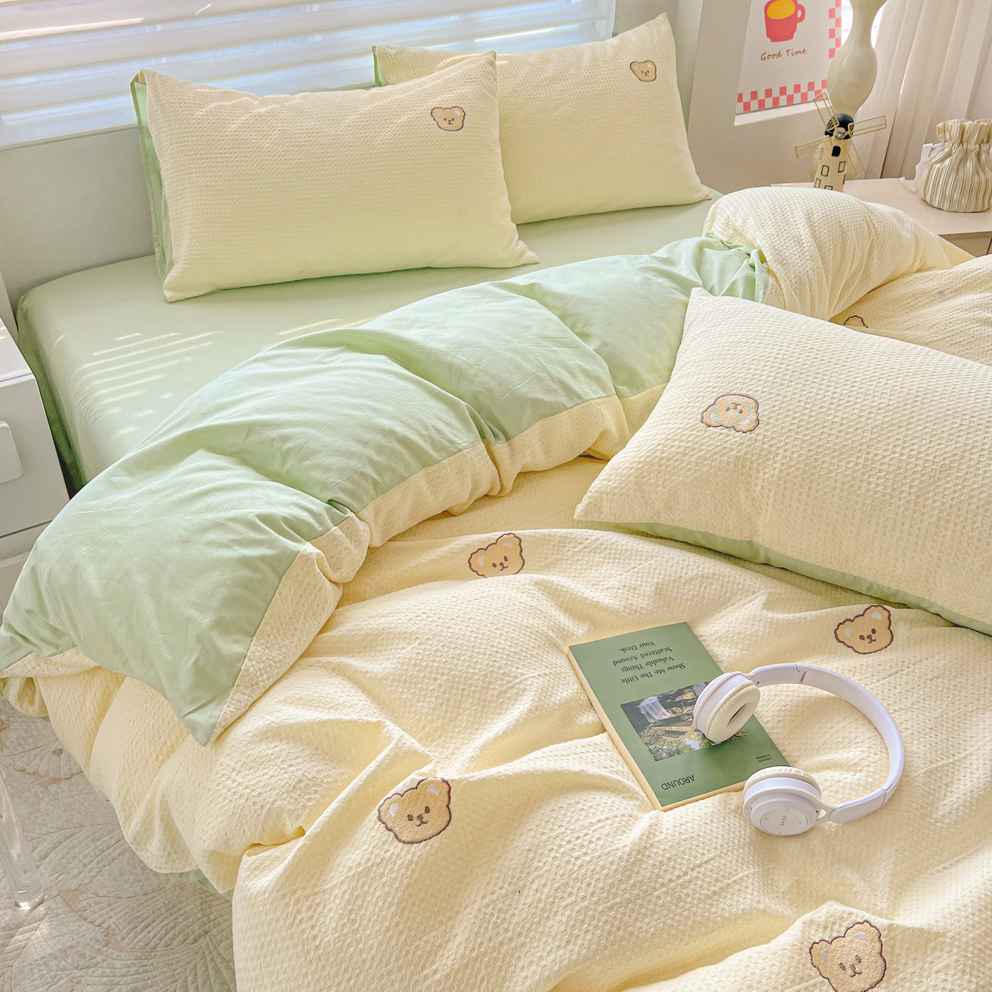 Teddy Waffle Bedding Set