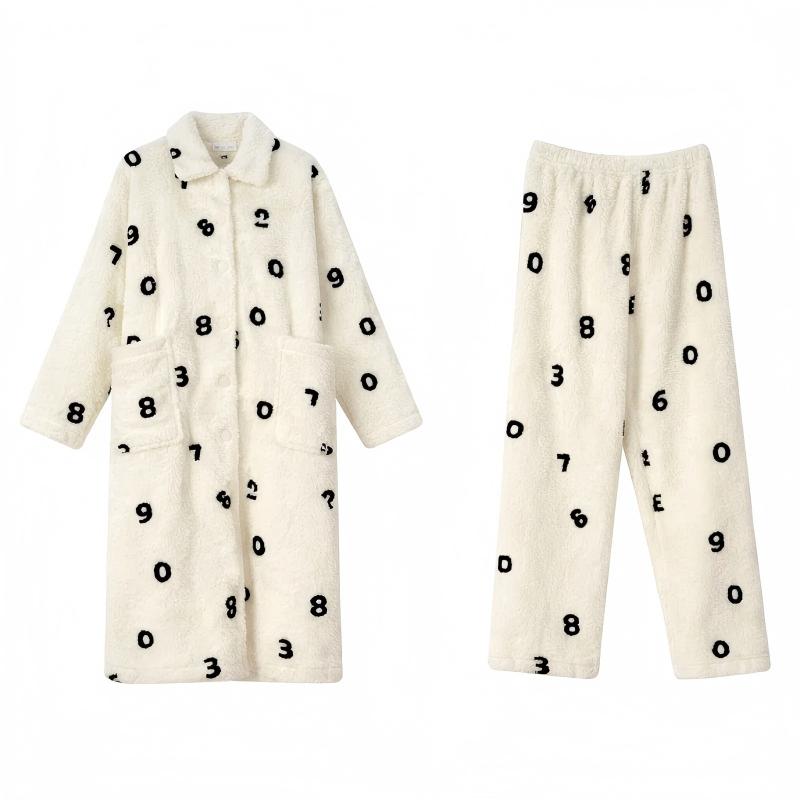 Cream Numeric Pajama Set