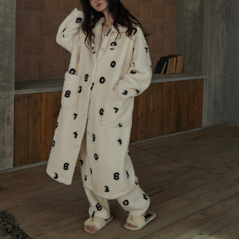 Cream Numeric Pajama Set
