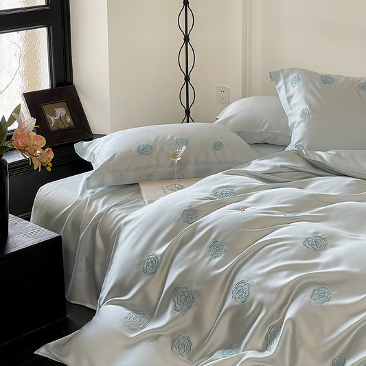 CLEARANCE-Camellia Satin Bedding Set