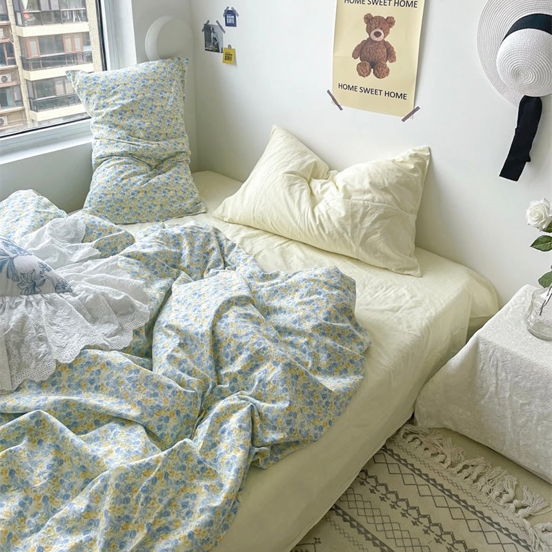 Korean Retro Floral Bedding Set