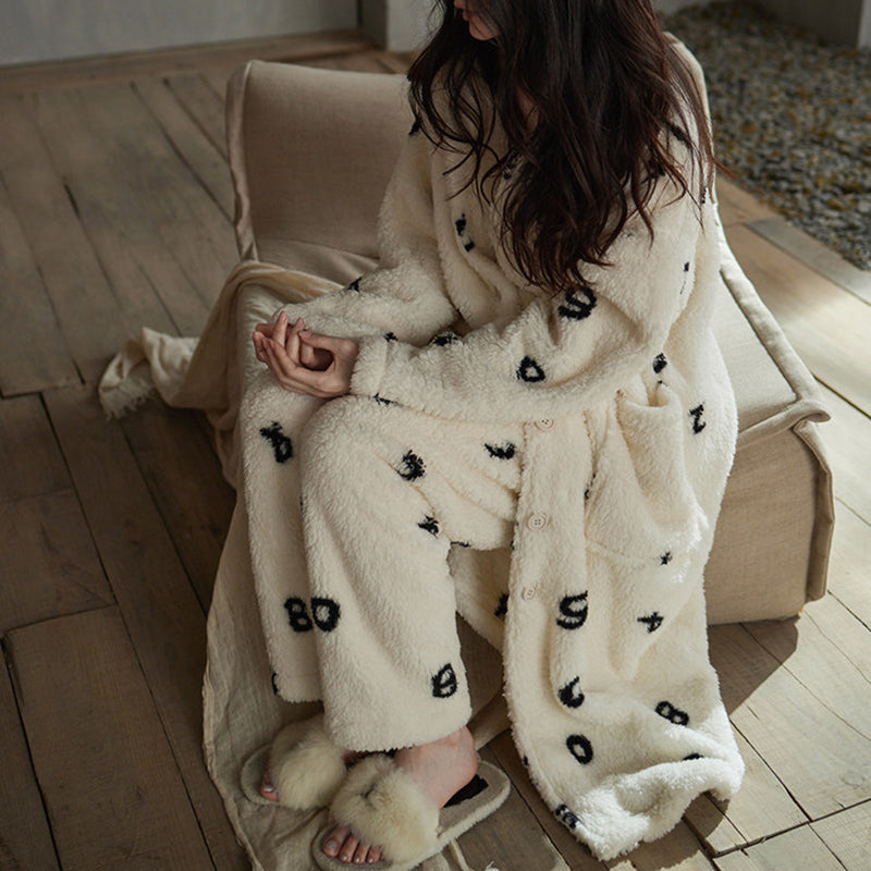 Cream Numeric Pajama Set