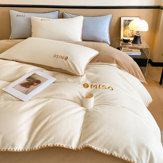 High-end Milk Fleece Bedding Set