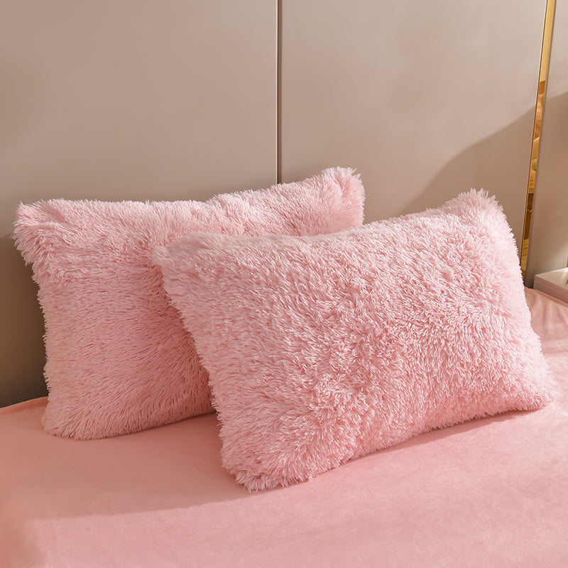 Nordic Pure Color Plush Bedding Set