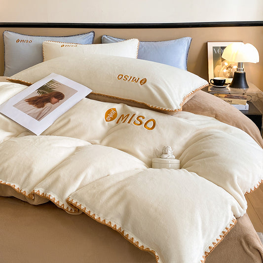 High-end Milk Fleece Bedding Set